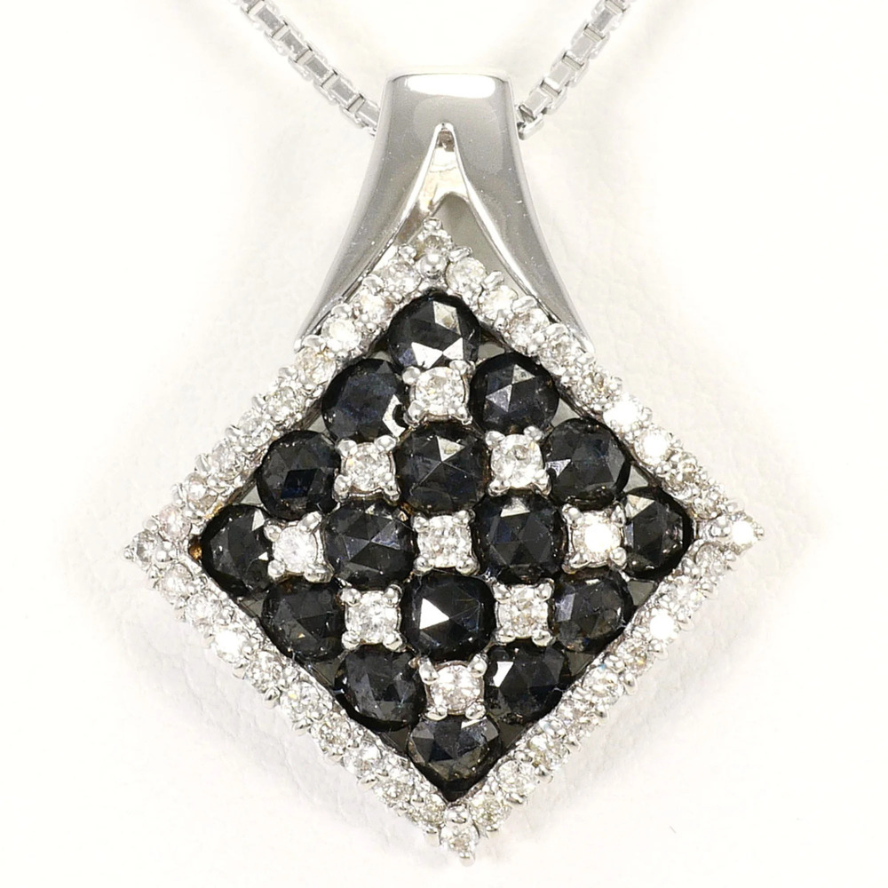VINTAGE 18k Silver Diamond Necklace